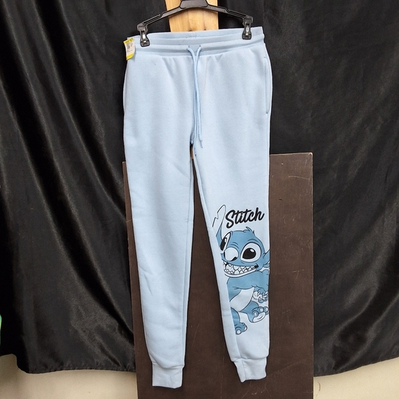 Light Blue Drawstring Sweatpants stitch sweatpants - Picture 1 of 10